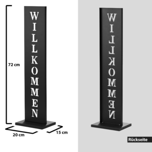 Amare Deko Stahl Standschild 20 x 15 x 72 cm, pulverbeschichtet